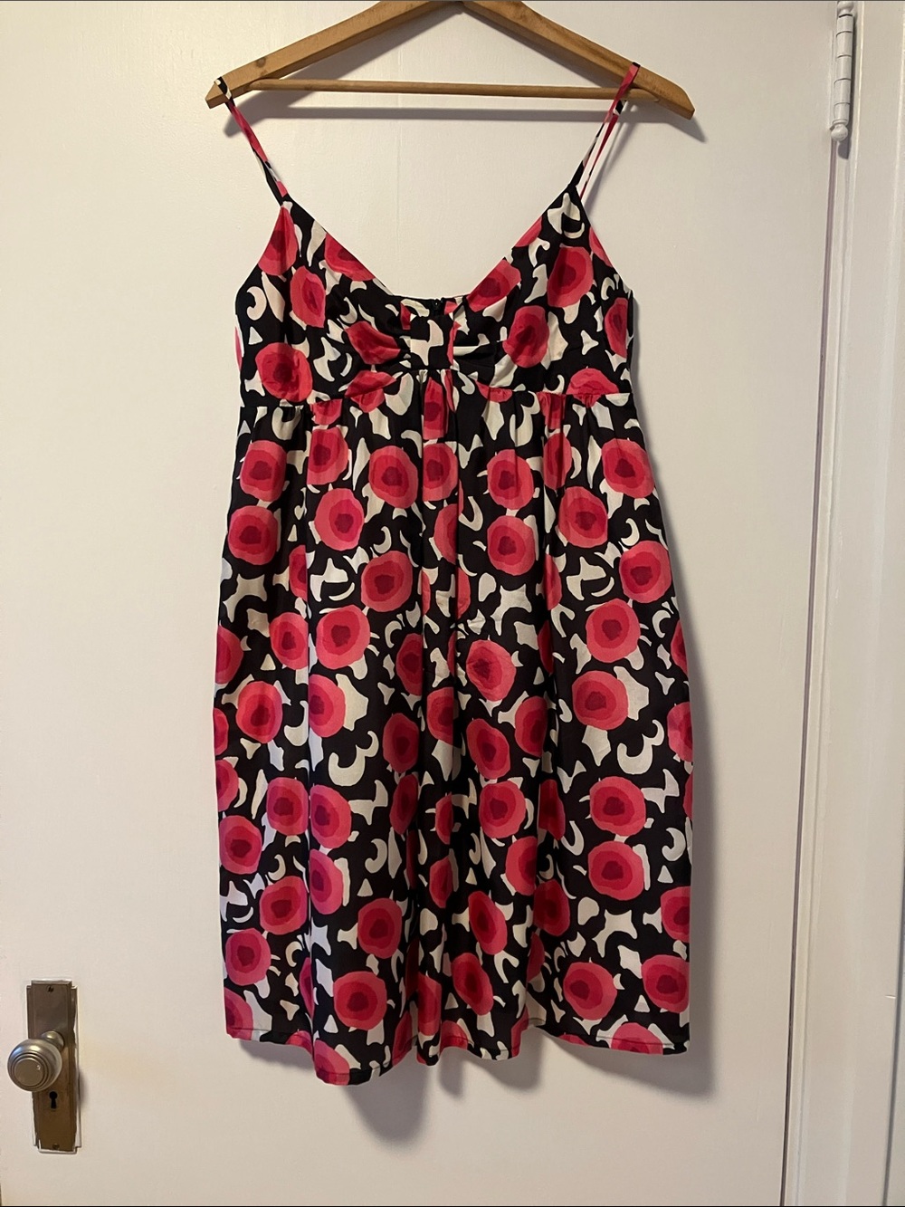 Tara Jarmon Black Pink White Floral Dress 💯 Silk